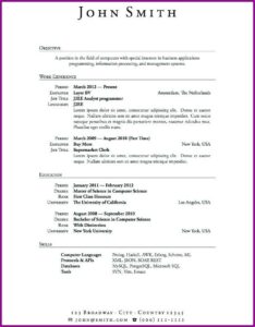 Free Resume Templates For No Experience