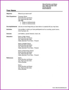 Free Sample Simple Resume Format