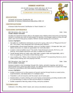 Free Sample Teacher Resume Templates