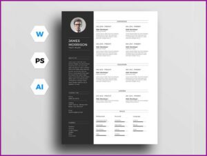Free Template Resume Photoshop