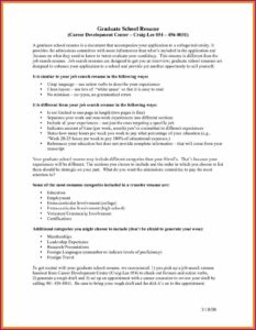 Graduate School Resume Builder