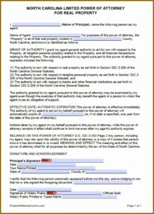 Healthcare Power Of Attorney Form Nc