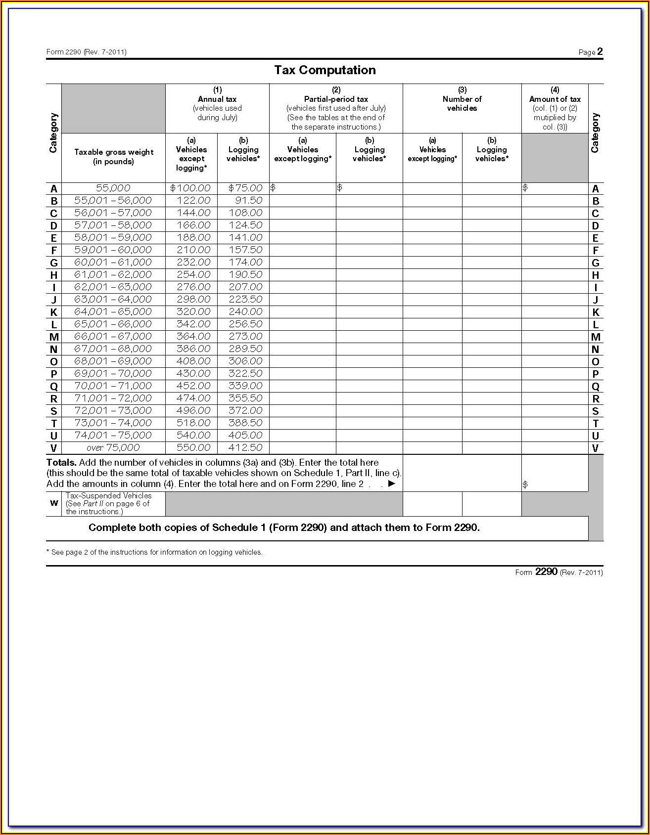Heavy Duty Road Tax Form 2290