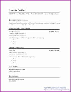 Housekeeping Resume Template