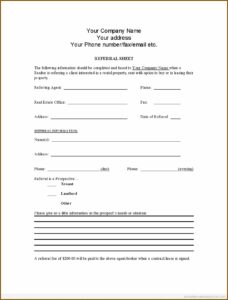 How To Fill Out A Real Estate Agent Referral Form