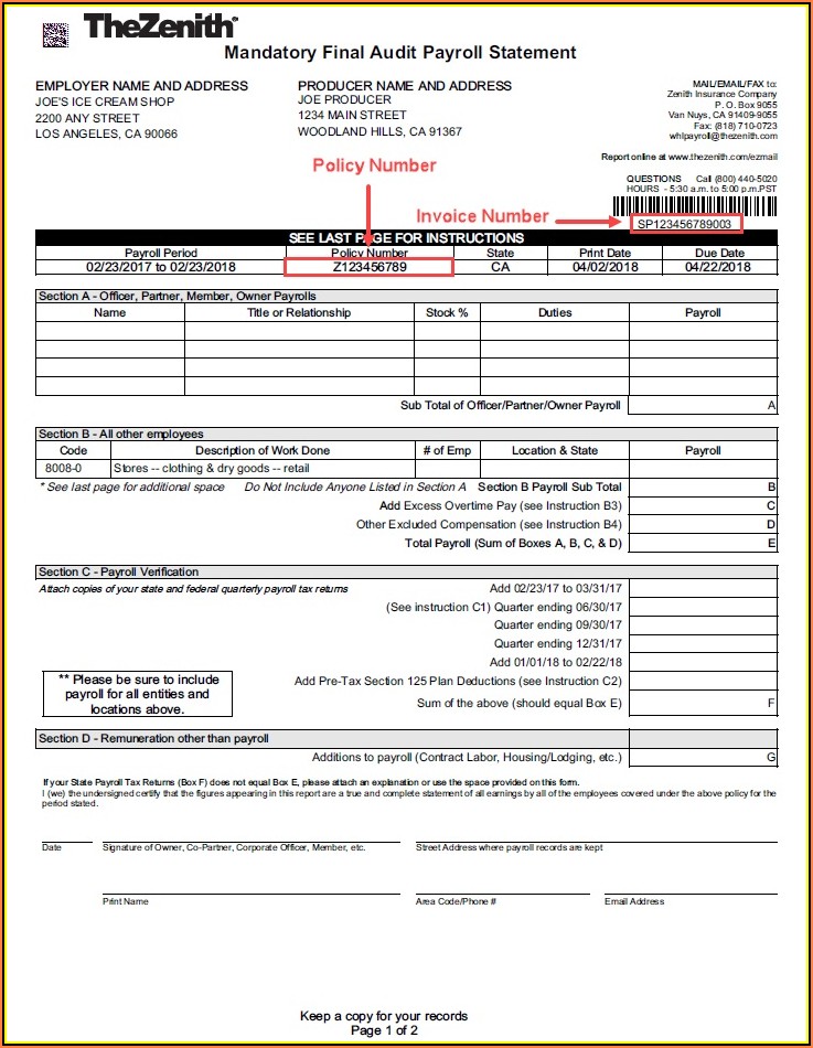 How To Fill Out Workers Comp Audit Form