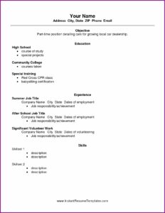 How To Make A Simple Resume For Part Time Job