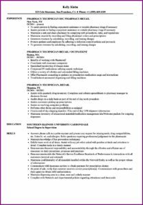 How To Write A Resume For A Pharmacy Technician Job