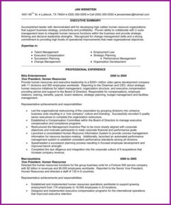 Hr Executive Sample Resume Format
