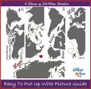 Huge World Map Wall Decal