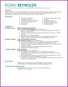 Hvac Installer Job Description Resume