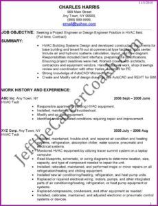 Hvac Resume Templates Free