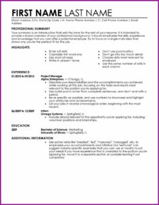 Inexperienced Resume Template