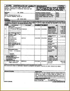 Insurance Acord Form 126