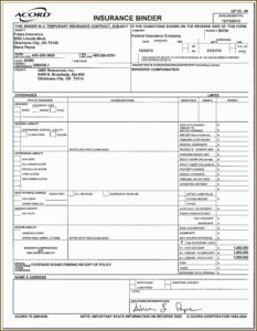 Insurance Acord Form 27