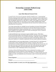 Ipl Laser Hair Removal Consent Form