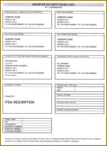 Isf Filing Form