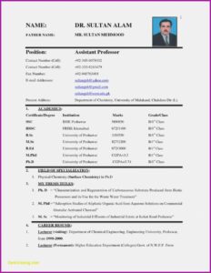 Job Resume Free Download
