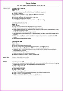Kitchen Helper Resume Template