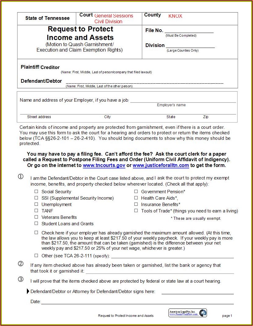 Knox County Tn Divorce Forms