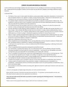 Laser Hair Removal Consent Form Sample