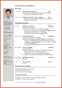 Latest Curriculum Vitae Format Free Download