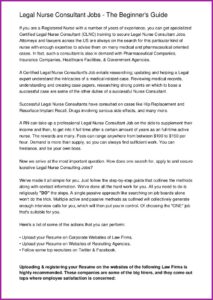 Legal Nurse Consultant Resume Sample