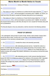 Maine 7 Day Notice To Quit Form