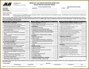 Man Lift Annual Inspection Form