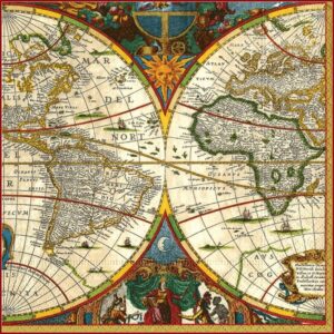 Map Cocktail Napkins