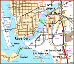 Map Fort Myers Florida Surrounding Area