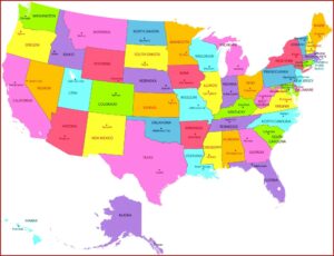Map Of America States And Capitals