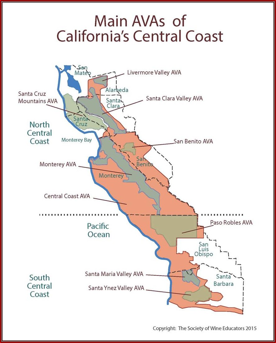 Map Of Central California Wineries