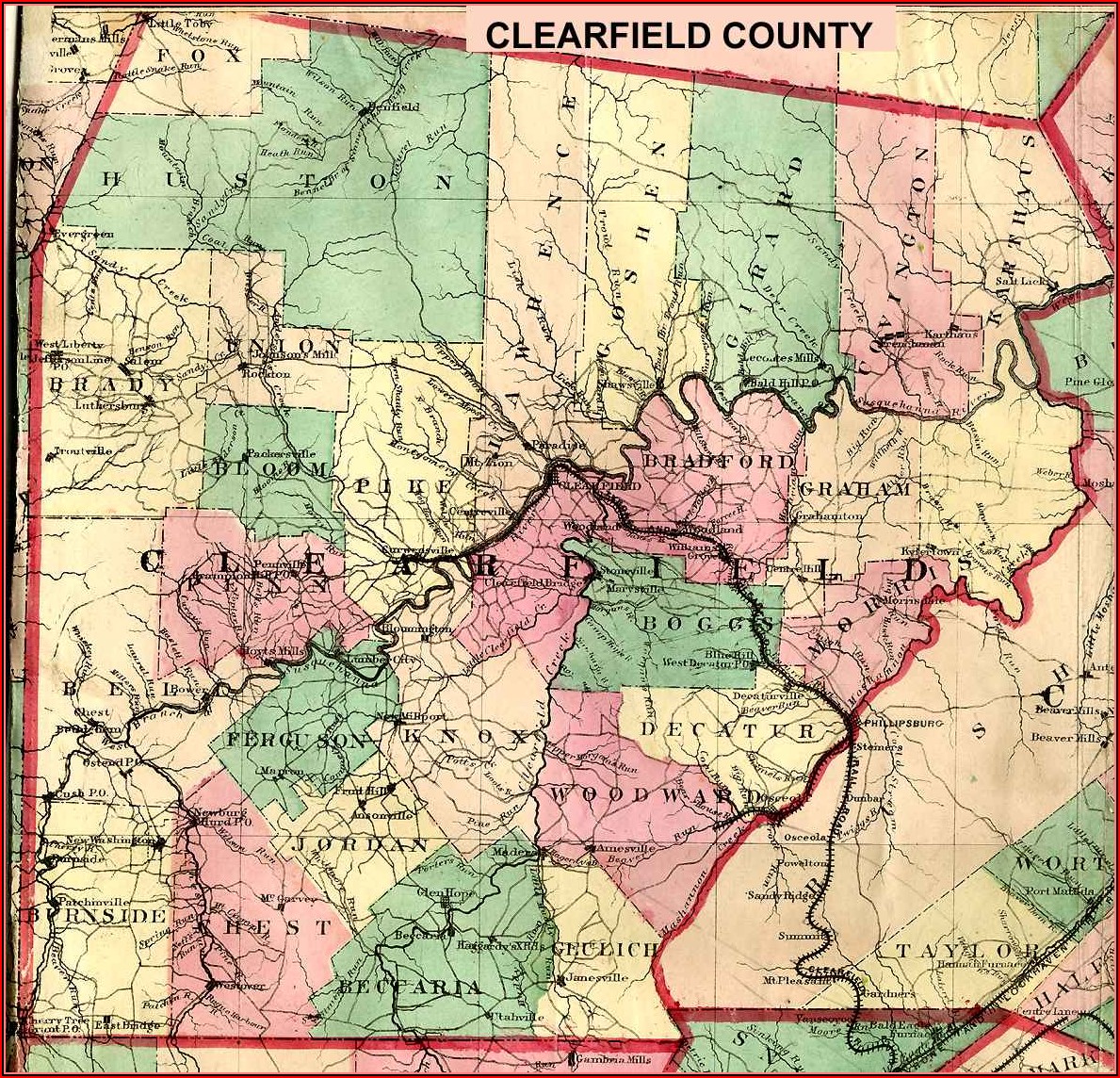 Map Of Clearfield Co Pa