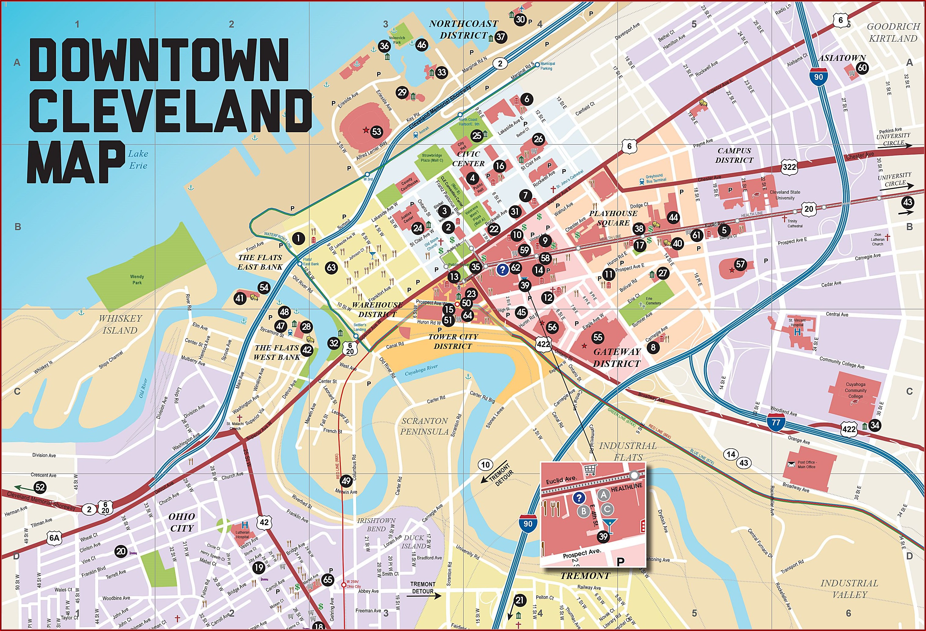 Map Of Downtown Cleveland Hotels