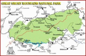 Map Of Great Smoky Mountain National Park