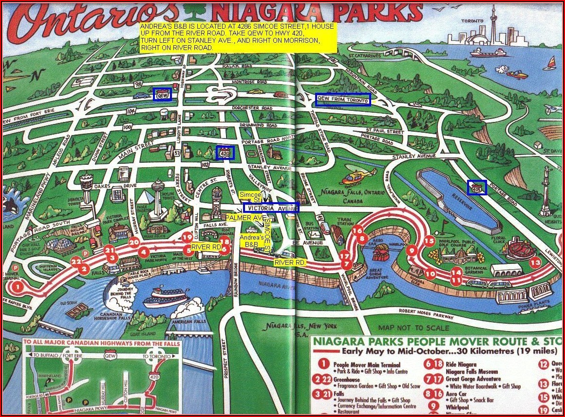 Map Of Hotels In Niagara Falls Ontario Canada