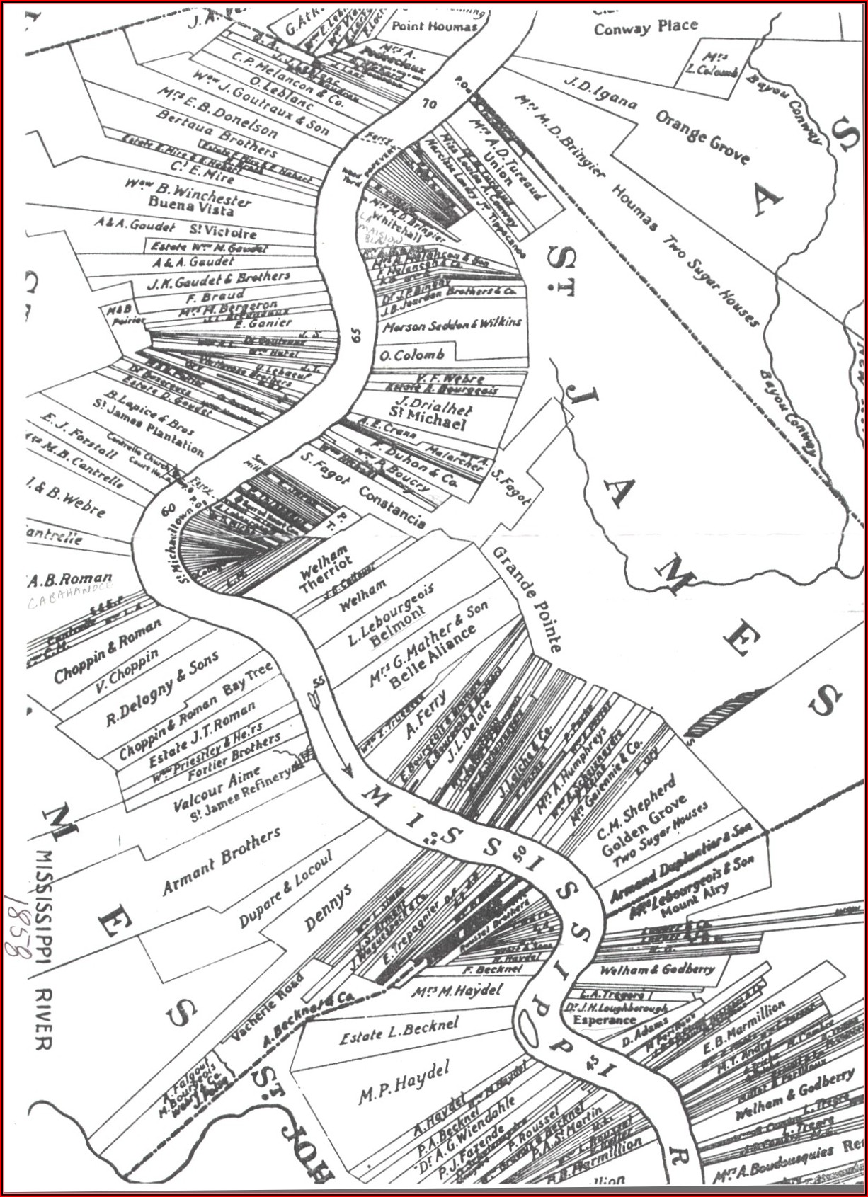 Map Of Louisiana Plantations