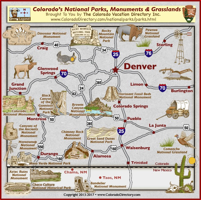 Map Of National Parks And Monuments In Colorado