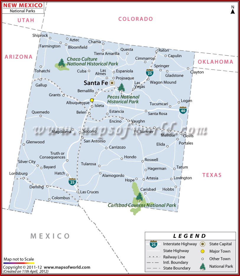 Map Of National Parks And Monuments In New Mexico