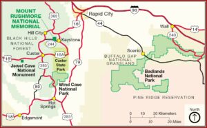 Map Of National Parks And Monuments In South Dakota