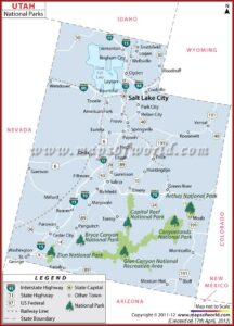 Map Of National Parks And Monuments In Utah