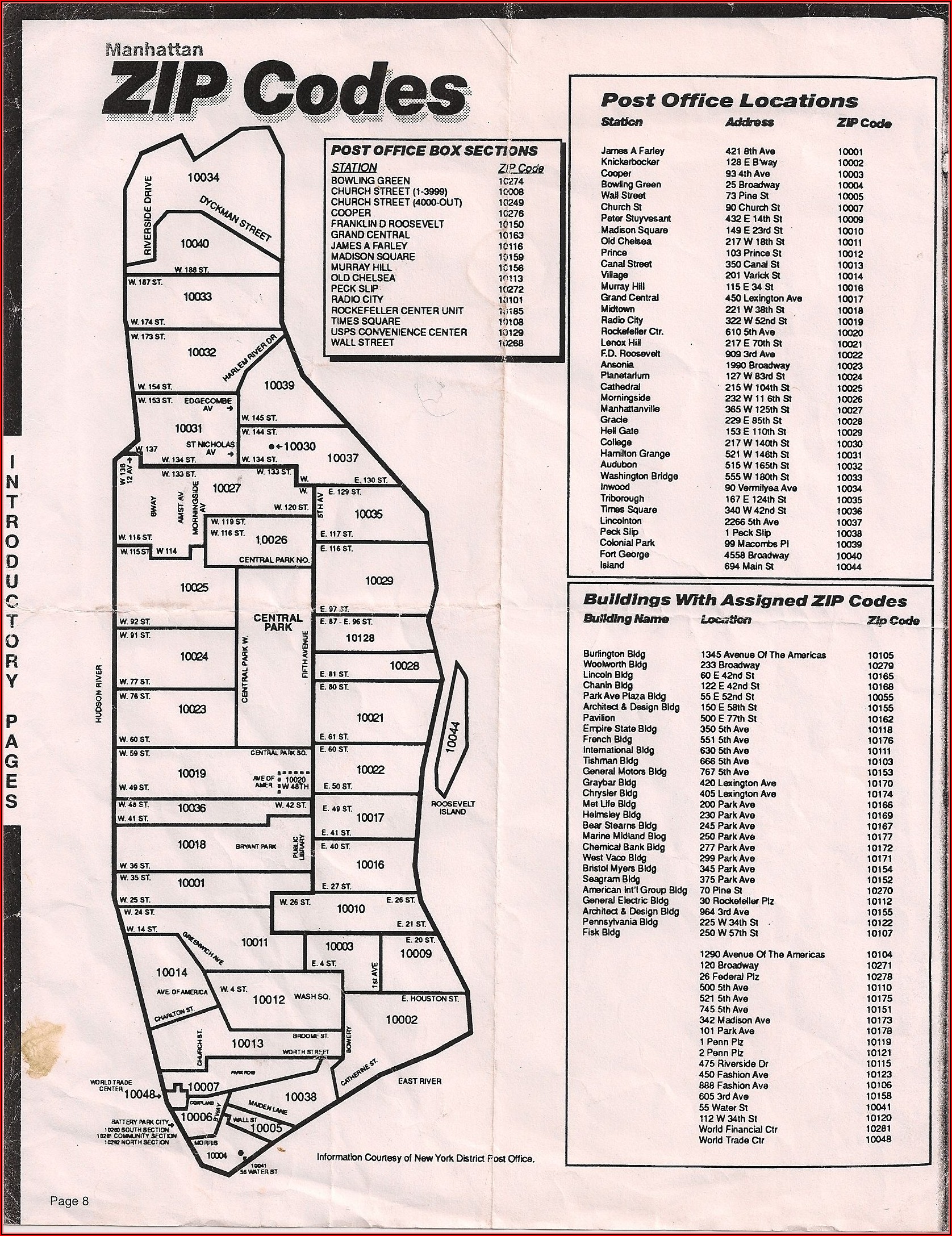 Map Of New York City Zip Code Manhattan
