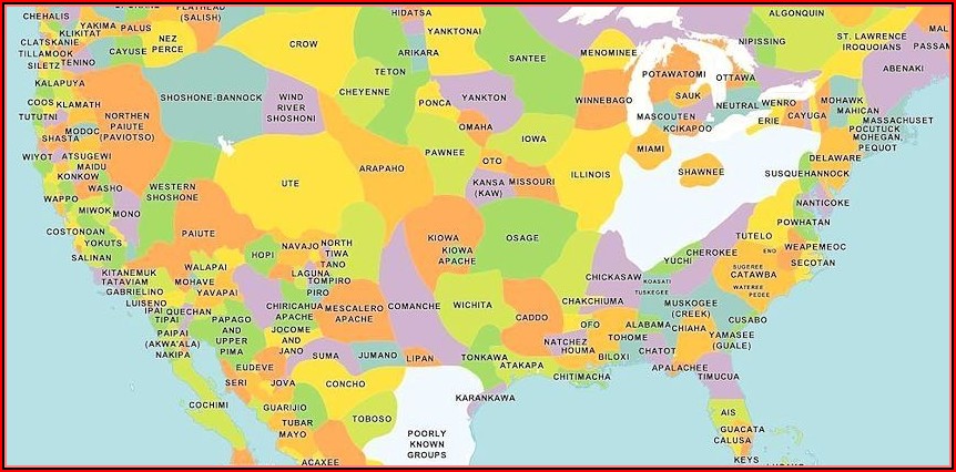 Map Of North American Native Tribes