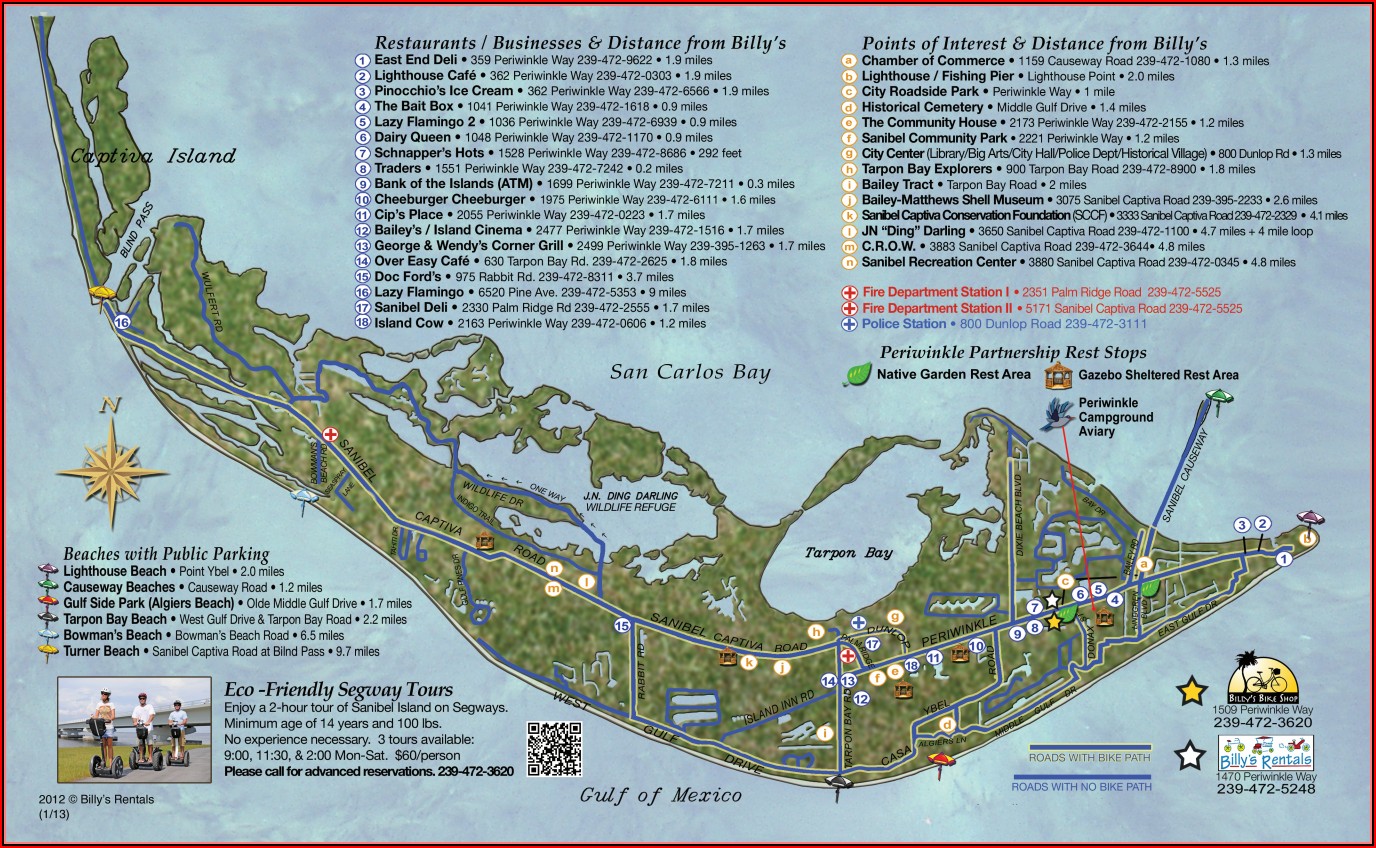 Map Showing Sanibel Island Florida