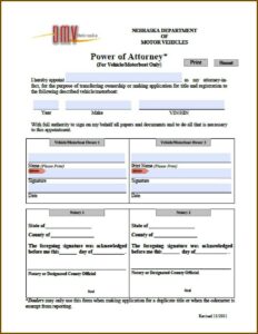 Medical Power Of Attorney Form Nebraska