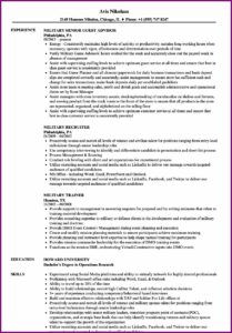 Military Job Descriptions For Resume