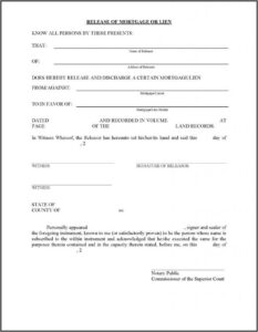 Mortgage Lien Release Form Oklahoma