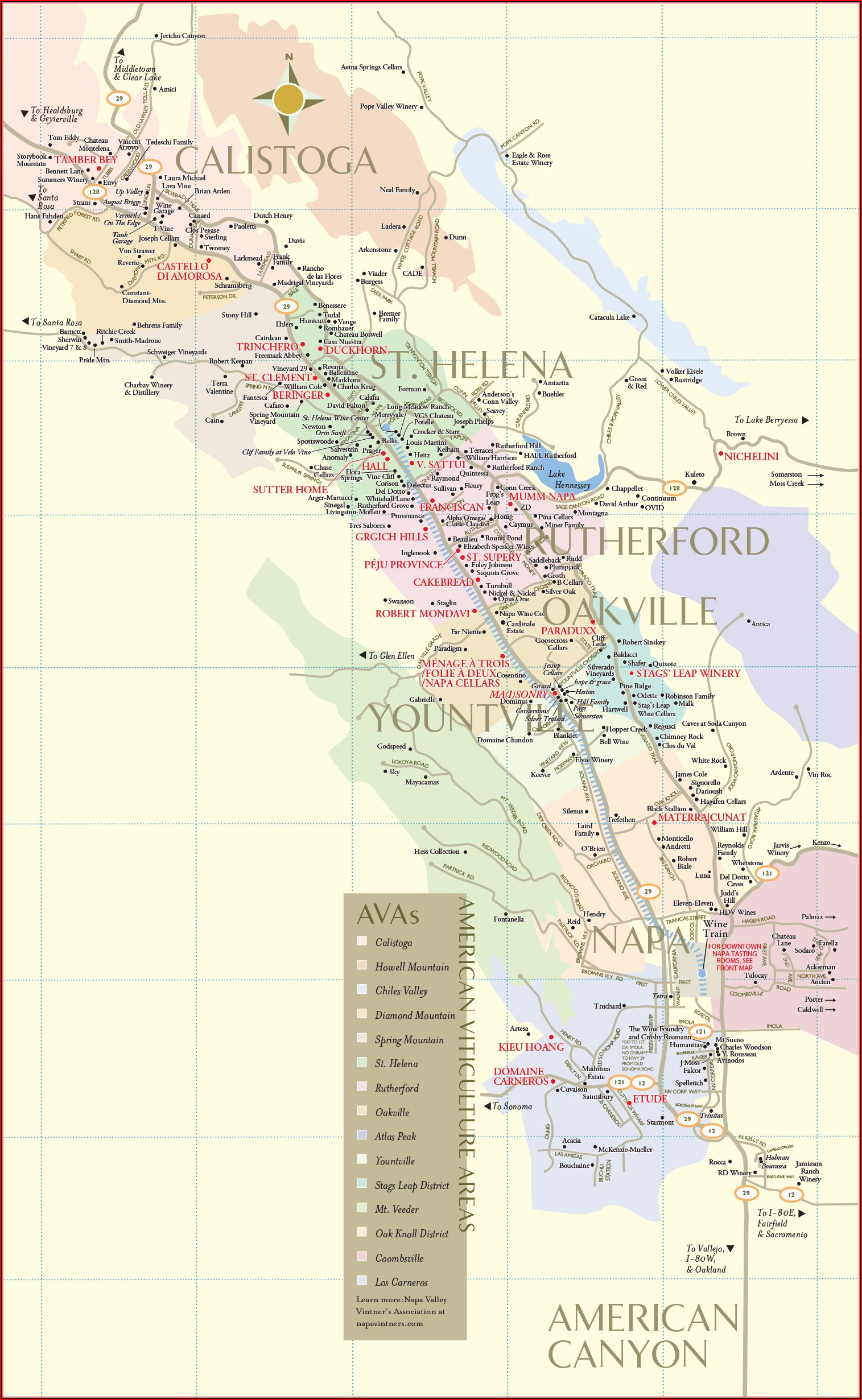 Napa Valley Winery Hotel Map
