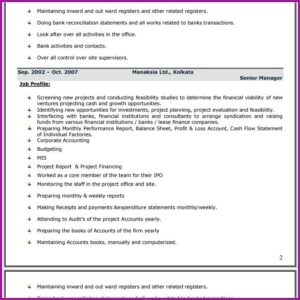 Naukri Resume Writing Samples